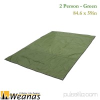 WEANAS 3-4 Person Outdoor Thickened Oxford Fabric Camping Shelter Tent Tarp Canopy Cover Tent GroundsheetBlanket Mat (Green 3-4 Person)   